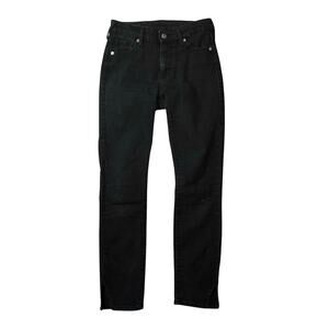 True Religion Halle High-Rise Super Skinny Slit Hem Jeans Denim Black Women's 25